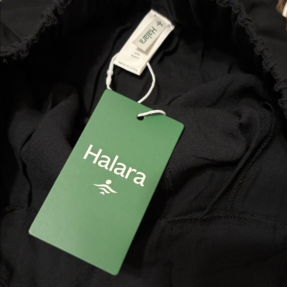 NWT HALARA High Waisted Pocket Wide Leg Flowy Palazzo Casual Linen-Feel - Picture 7 of 12